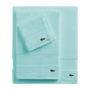 Lacoste Heritage Supima Cotton Wash Cloth, Mint, 13" x 13"