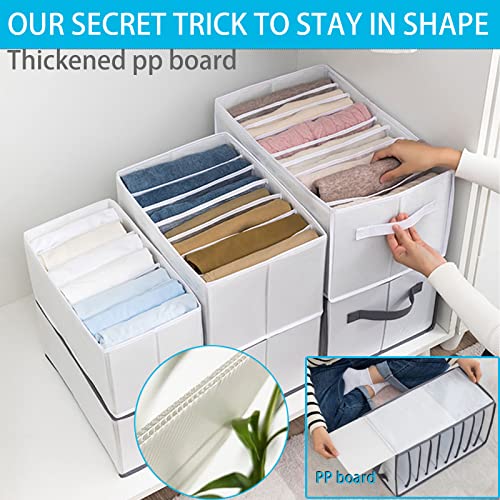 Extra Large Wardrobe Clothes Organizers with PP Board,9 Grids Drawer Storage for Clothing,Sturdy,Durable Washable Foldable Closet for Dresser,T-Shirt,Jeans,Pants,Thin Sweaters,Bedroom,Laundry,2PC