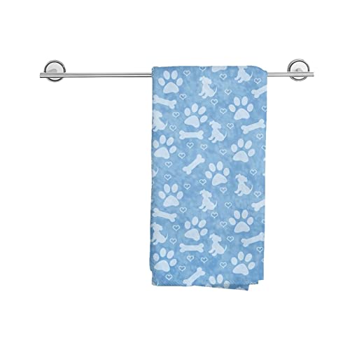 IconSymbol Dog Paw Print Puppy Bone Hot Hand Towel for Bathroom Kitchen Gym Washcloths Soft Highly Absorbent Multipurpose 27.5 X 15.7 Inch