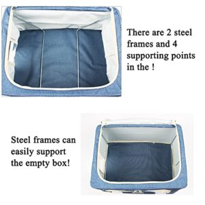 Storage Bins, Foldable,Stackable Clothes Storage Bags,clothes organizer,for Clothes With Large Clear Window Carry Handles, for Bedding, Linen, Clothes (24 L 1 Pack)