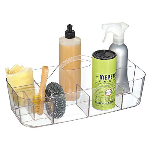 iDesign Clarity Cosmetic Organizer Tote for Vanity Cabinet to Hold Makeup, Beauty Products - Clear 14.5" x 7" x 5.75"