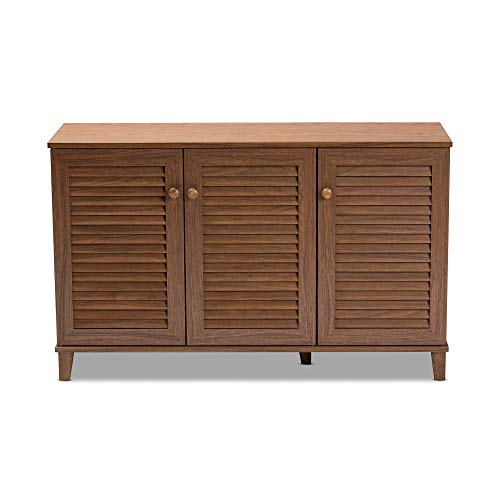 Baxton Studio Shoe Cabinets, One Size, Walnut