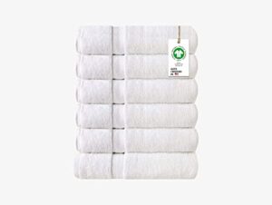 a1 home collections 100% organic cotton towels 700 gsm plush feather touch quick dry wash cloth, pack of 6 gots certified, oeko-tex green certified, organic cotton wash cloth 13"x13" (white)