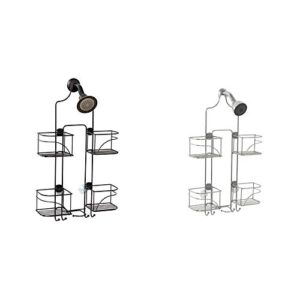 zenna home expandable over-the-shower caddy, bronze & expandable over-the-shower caddy, chrome