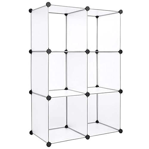 Modular Closet Systems Organizer 6-Cube Shelf Organizers with Shoe Rack DIY Plastic Storage Cubes for Efficient Space Saving
