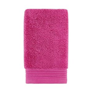 kate spade new york scallop pleat 580 gsm terry 1 piece hand towel, 18 x 32 inches, 100% cotton (magenta frost)