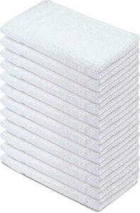 textila cotton white hand towels for bathroom size 16x26 inch bathroom hand towels pack of 12 gym towels ultra soft face towel highly absorbent hair salon towels.