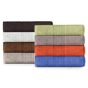 Lavish Touch 12 Pack Wash Cloth Set | 100% Ringspun Cotton , Lightweight and Highly Absorbent Quick Drying Towels, Perfect for Daily Use (Grey)