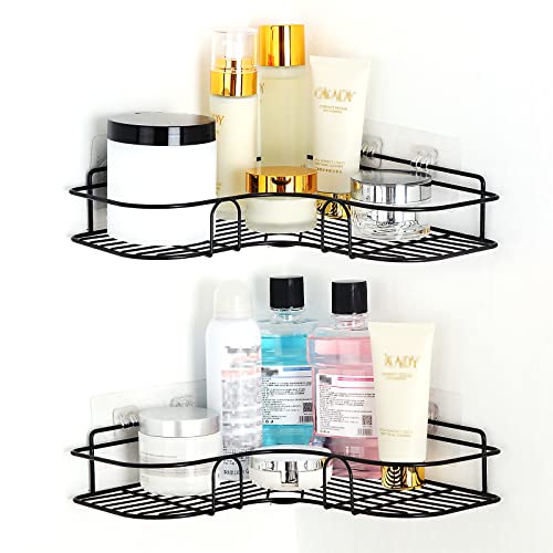 Gelinywow Corner Shower Caddy, Shower Organizer Corner Shower Shelf Shower Shelves Adhesive Shower Shelf for Bathroom Storage No Drilling Strong Adhesive 2 Pack