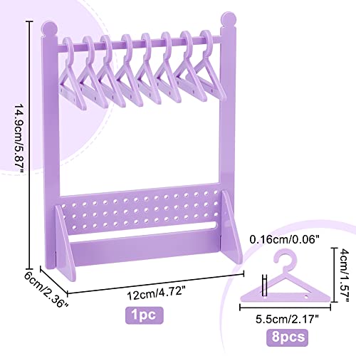 PH PandaHall 64 Holes Acrylic Earring Holder Rack with Mini Hangers, Unique Earring Closet Ear Studs Display Rack Earrings Organizer for Retail Show Personal Exhibition for Women, Purple