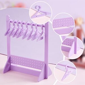 PH PandaHall 64 Holes Acrylic Earring Holder Rack with Mini Hangers, Unique Earring Closet Ear Studs Display Rack Earrings Organizer for Retail Show Personal Exhibition for Women, Purple