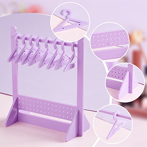 PH PandaHall 64 Holes Acrylic Earring Holder Rack with Mini Hangers, Unique Earring Closet Ear Studs Display Rack Earrings Organizer for Retail Show Personal Exhibition for Women, Purple