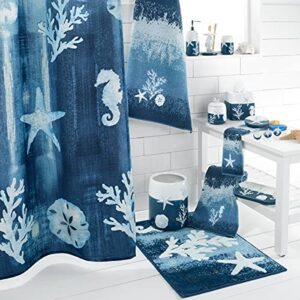 Avanti Linens - Bathroom Set, 4-Piece Countertop Accessories, Ocean Inspired Resin Bathroom Decor (Batik Coastal Collection)