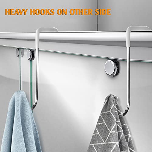 Shower Caddy over The Door, Stainless Steel Shower Caddy Organizer with Hooks for Razor, Bath Sponge & Towel, No Drilling, Heavy Duty/Rust Resistant Shower Caddy Storage Shelf for Bathroom/Toilet Room