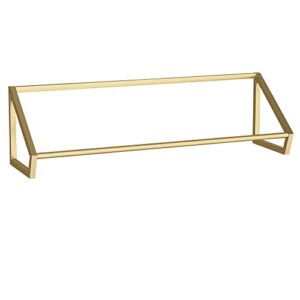 wall-mounted garment rack ,modern simple clothing store heavy metal display stand garment bar,clothes rail,bathroom hanging towel rack,multi-purpose hanging rod for closet storage (gold square tube,39.4"l)