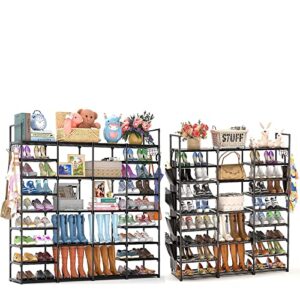 huolewa large shoe rack storage organizer, 4 row/3 row 9 tier large shoes rack for entryway closet, free standing shoes shelf stand
