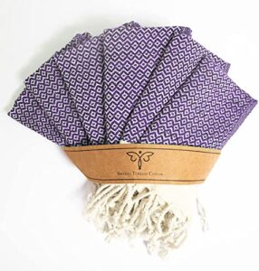 smyrna turkish cotton wash cloths pack of 6 | 100% natural cotton, 12"x17" | versatile bath towels for bathroom, hotel, spa | soft, absorbent, prewashed and quick dry turkish hand towels (purple)