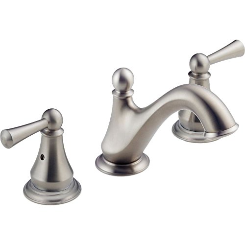 Delta Faucet Haywood Widespread Bathroom Faucet Brushed Nickel, Bathroom Faucet 3 Hole, Bathroom Sink Faucet, Drain Assembly, Stainless 35999LF-SS