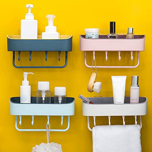 BEAUTTI DAUPHINE Self Adhesive Wall Mounted Shower Caddy Shelf Bath Organizer, Shampoo Shelves Storage Basket Soap Holder for Bathroom, Kitchen