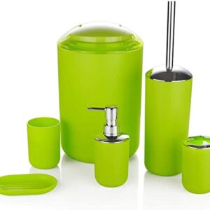 GangZhENgSd Bathroom Accessories Set 6 Piece Bathroom Accessories Set Includes Soap Dispenser, Toothbrush Holder, Toothbrush Cup, Soap Dish for Decorative Countertop and Housewarming Gift, Green