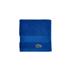 lacoste heritage supima cotton wash cloth, surf blue, 13" x 13"