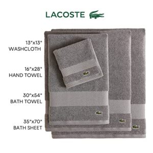 Lacoste Heritage Supima Cotton Wash Cloth, Surf Blue, 13" x 13"