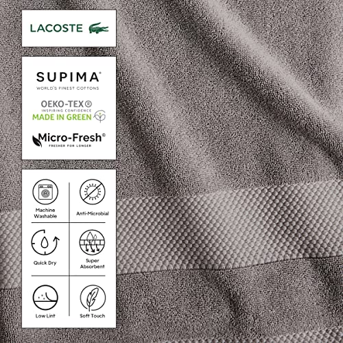 Lacoste Heritage Supima Cotton Wash Cloth, Surf Blue, 13" x 13"