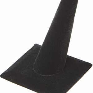 Plymor Black Velvet Ring Finger Display, Single on Square Base, 2.125" W x 2.125" D x 2.375" H