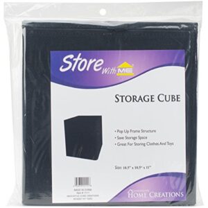square fabric storage cube 10.5"x10.5"x11"-black -1111x-black