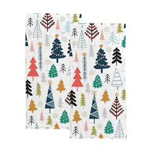 vantaso bath hand towels set of 2 christmas tree new year soft and absorbent kitchen hand towel for bathroom hotel gym spa