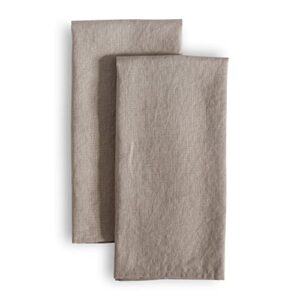 lk purelife 100% pure flax linen kitchen towels-20x27 inch-stonewashed flax linen-extra soft quick dry for tea towels dish towels hand towels-set of 2-taupe