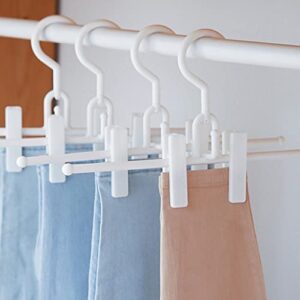 Hanger 20 Pcs Pack Plastic Skirt Hangers with Clips, Skirt Hangers, Clip Hangers for Pants, Bulk Multi Purpose Hanger (Color : White)