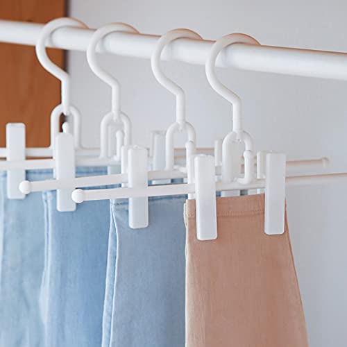 Hanger 20 Pcs Pack Plastic Skirt Hangers with Clips, Skirt Hangers, Clip Hangers for Pants, Bulk Multi Purpose Hanger (Color : White)