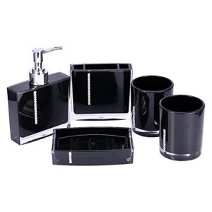 5PC/Set Acrylic Bathroom Accessories Bath Cup Bottle Toothbrush Holder Soap Dish