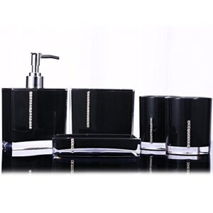 5PC/Set Acrylic Bathroom Accessories Bath Cup Bottle Toothbrush Holder Soap Dish