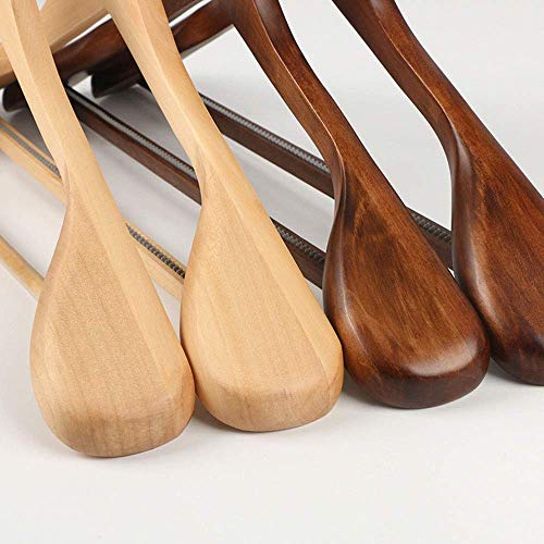 Multi-function Coat Hangers Thickened Wide Shoulder Solid Wood Hanger Partial Hook Square Rod With Teeth 10 Piece Suit Solid Wood Hanger Suit For coats, jackets, jumpers (Color : B, Size : 45 5.5cm)