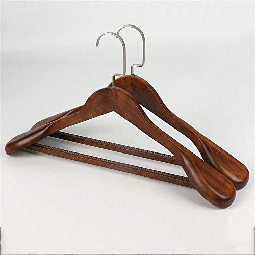 Multi-function Coat Hangers Thickened Wide Shoulder Solid Wood Hanger Partial Hook Square Rod With Teeth 10 Piece Suit Solid Wood Hanger Suit For coats, jackets, jumpers (Color : B, Size : 45 5.5cm)