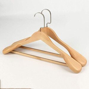 Multi-function Coat Hangers Thickened Wide Shoulder Solid Wood Hanger Partial Hook Square Rod With Teeth 10 Piece Suit Solid Wood Hanger Suit For coats, jackets, jumpers (Color : B, Size : 45 5.5cm)