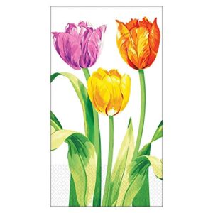 amscan bright tulips guest towel, standard, multicolor