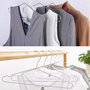 Qualsen Clothes Hangers 20 Pack Stainless Steel Strong Metal Wire Coat Hangers Suit Hangers for Home Hotel and Clothes Store 16.5 Inch/42 cm