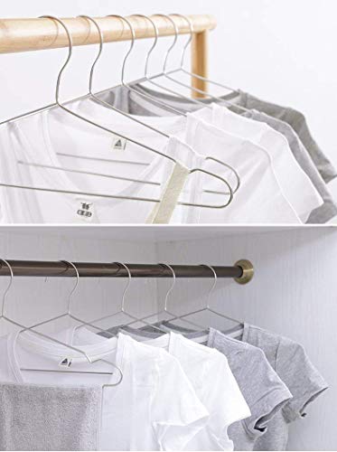 Qualsen Clothes Hangers 20 Pack Stainless Steel Strong Metal Wire Coat Hangers Suit Hangers for Home Hotel and Clothes Store 16.5 Inch/42 cm