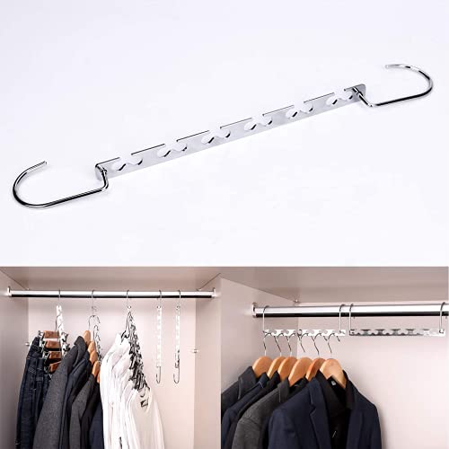 TOPIND Metal Magic Hangers Space Saving Hangers 12-Holes Closet Storage Organization, Stainless Steel Magic Multifunctional Hanger for Wardrobe Heavy Clothes Pack of 4/6/8/10