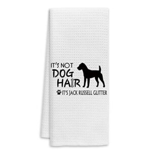 it’s not dog hair it’s jack russell glitter hand towels kitchen towels dish towels,fall funny dog decor towels,dog lovers dog mom girls women gifts