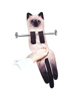 infaccial cat hand towels for bathroom kitchen-cute cat hanging towel decorative animal washcloths face towels cat decor-funny housewarming cat gifts for cat lovers (siamese cat)