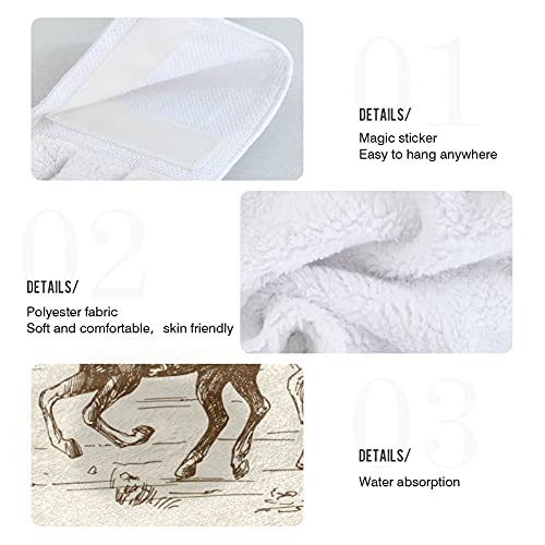 WELLDAY 2 Pcs Hanging Hand Towels Soft Absorbent Western Desert Cowboy Towel for Kitchen Bathroom