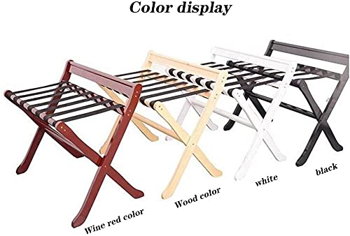 POSTERPOT Luggage Rack Suitcase Stand Foldable Double Layer 8 Bandages Solid Wood Easy to Assemble Travel Rack, for Hotel Bedroom (Color : D, Size : 80x47x65CM)