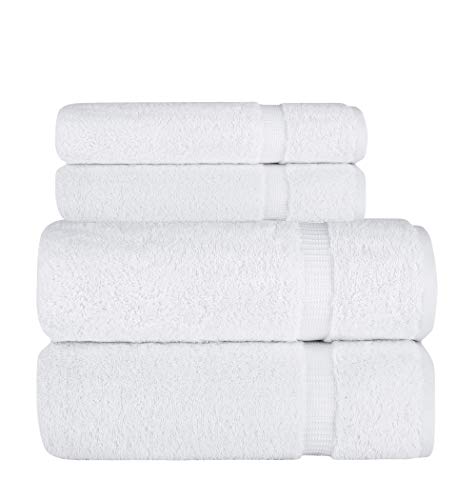 Home and Plan Personalized Towels with Text | 4-Piece Set, 2 Hand Towels (16x30), 2 Wash Cloths (13x13) | Premium Quality Decorative Turkish Cotton | Embroidered in The USA - Custom Text