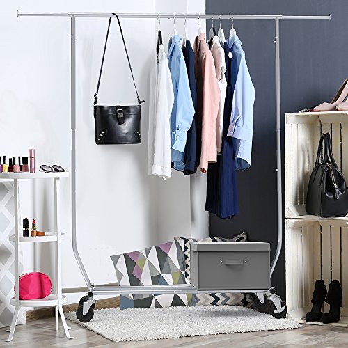 Garment Rack Heavy Duty, Sable Commercial Grade Rolling Foldable Clothes Organizer, Adjustable with a Storage Box Hang up to 330lbs