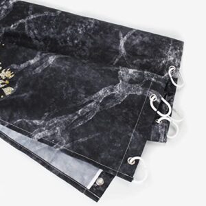 Nuseiis 4PCS Black Marble Shower Curtain Sets with Non-Slip Rugs,Bath Mat and Toilet Lid Cover,Shower Curtain Sets for Bathroom, Gold Modern Bathroom Sets with Shower Curtain and Rugs and Accessorie