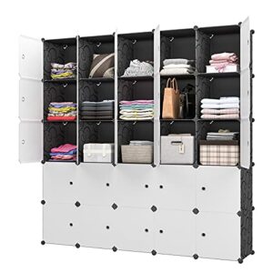 kousi large cube storage -14"x18" depth (25 cubes) organizer shelves clothes dresser closet storage organizer cabinet shelving bookshelf toy organizer,70"x18"x70"